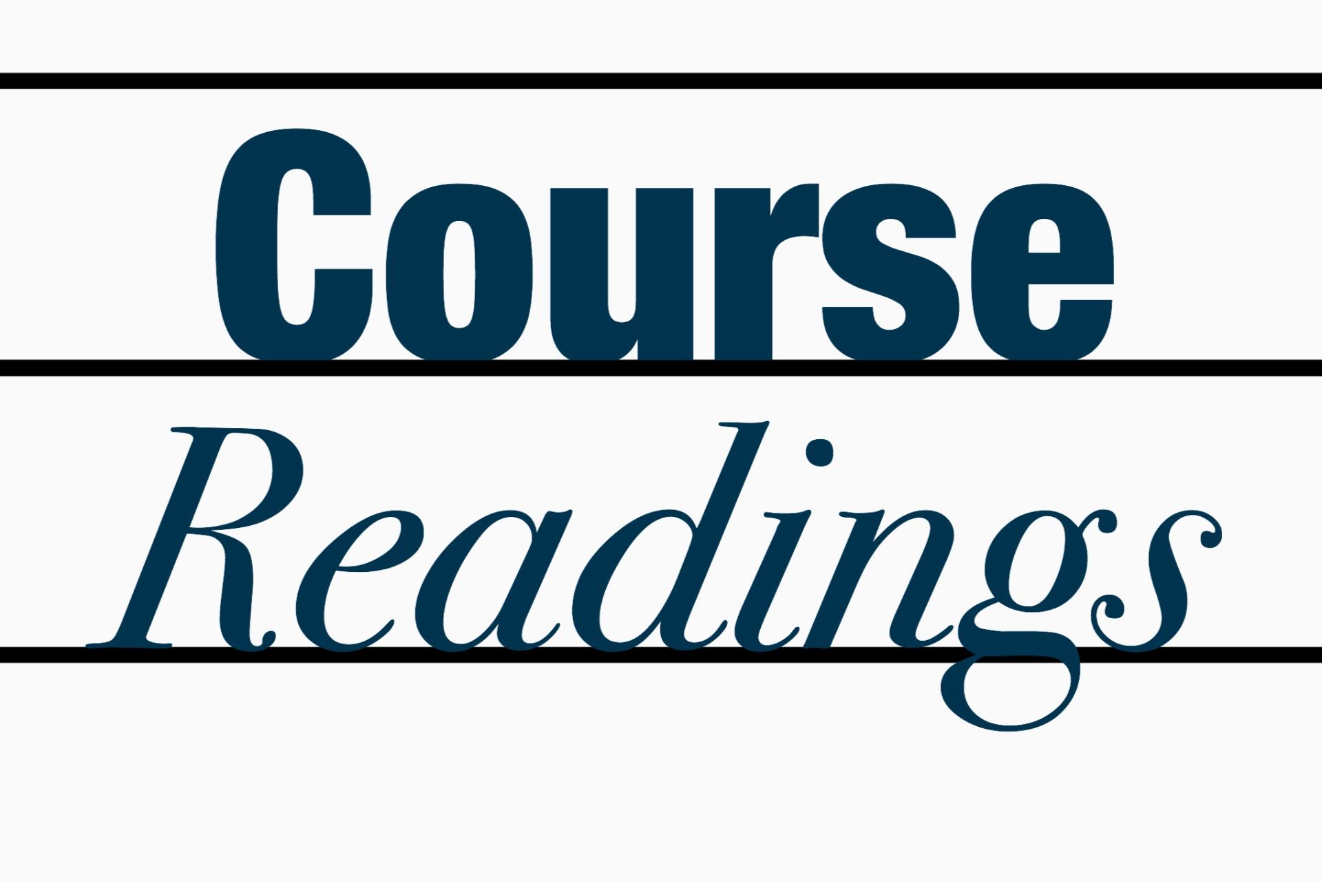 Text which says course readings on a white background